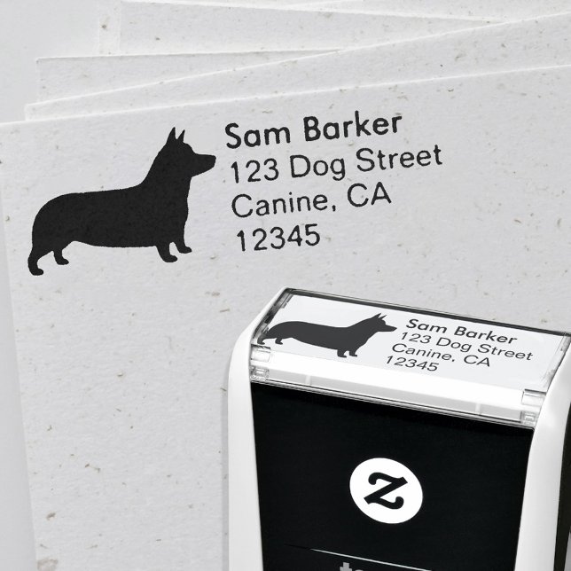 Pembroke Welsh Corgi Silhouette Rücksendeadresse Permastempel (Von Creator hochgeladen)