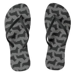 Pembroke Welsh Corgi Silhouetten Muster Flip Flops