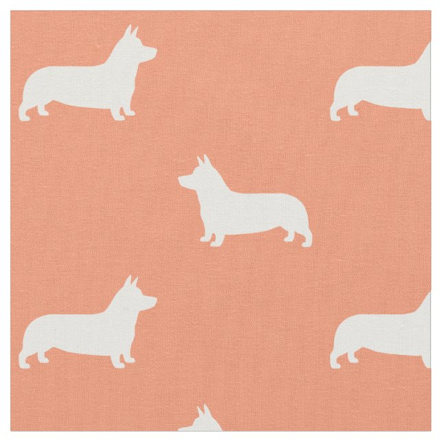 Pembroke Welsh Corgi Silhouetten Muster Stoff (Nahaufnahme)