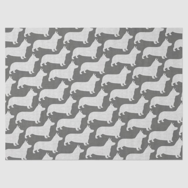 Pembroke Welsh Corgi Silhouetten Pattern Seidenpapier (Vorderseite)