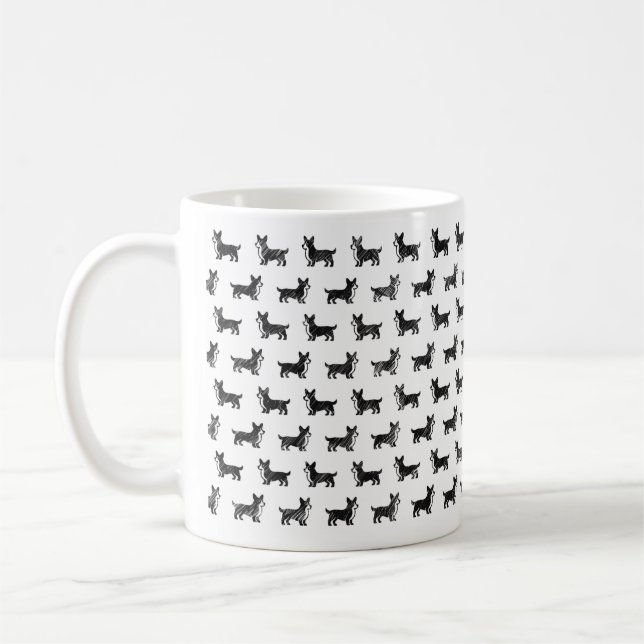 Pembroke Welsh Corgi Sketch Design Tasse (Links)