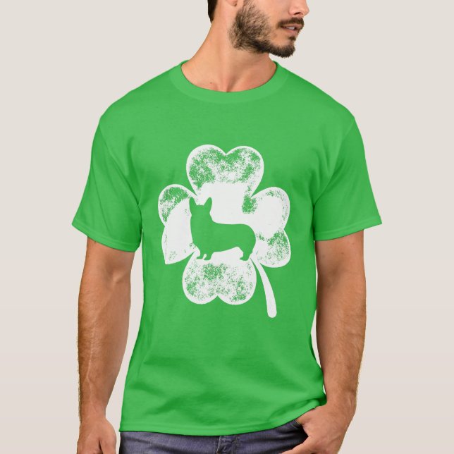 Pembroke Welsh Corgi St Patricks Day Dog Lover Men T-Shirt (Vorderseite)