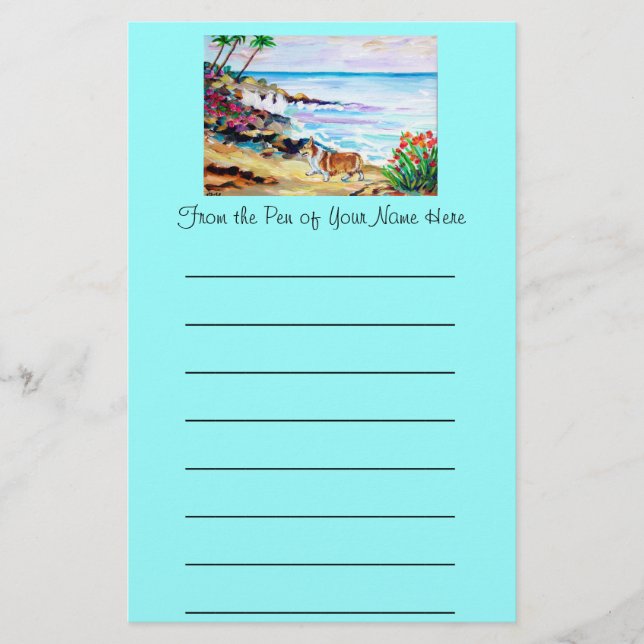 Pembroke Welsh Corgi Stationery Briefpapier (Vorderseite)