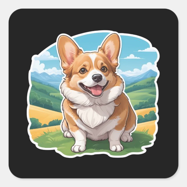 Pembroke Welsh Corgi Sticker (Vorderseite)