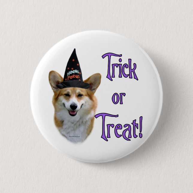 Pembroke Welsh Corgi Trick Button (Vorderseite)
