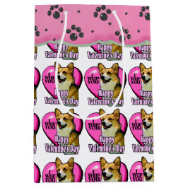 Pembroke Welsh Corgi Valentine's Day Mittlere Geschenktüte