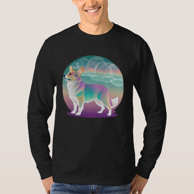 Pembroke Welsh Corgi Vaporwave Retrowave Aesthetic T-Shirt (Vorderseite)
