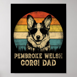Pembroke Welsh Corgi Vater Dog Lovers Vatertag T Poster