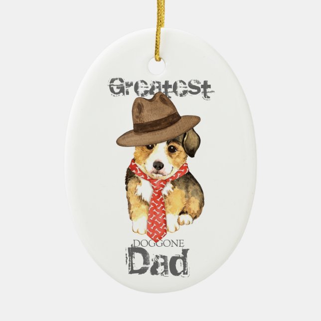 Pembroke Welsh Corgi Vater Keramik Ornament (Vorne)