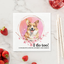 Pembroke Welsh Corgi Wedding Napkin mit Foto Serviette