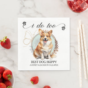 Pembroke Welsh Corgi Wedding Napkin mit Foto Serviette