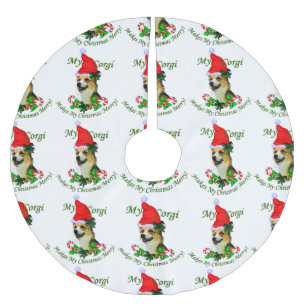 Pembroke Welsh Corgi Weihnachten Polyester Weihnachtsbaumdecke