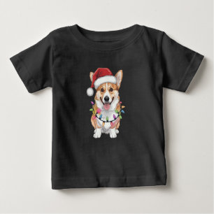 Pembroke Welsh Corgi Weihnachtsbaum Lichter Baby T-shirt