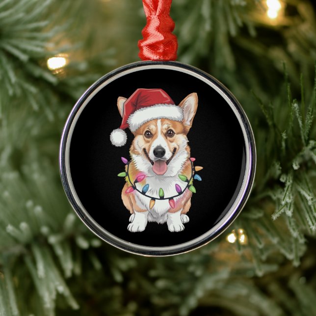 Pembroke Welsh Corgi Weihnachtsbaum Lichter Ornament Aus Metall (Baum)
