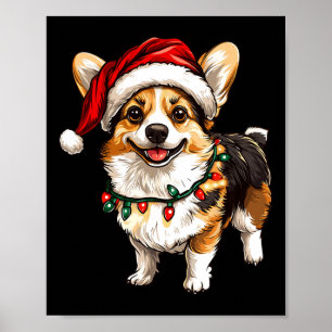 Pembroke Welsh Corgi Weihnachtsbaum Lichter X Poster