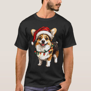 Pembroke Welsh Corgi Weihnachtsbaum Lichter X T-Shirt