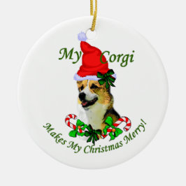 Pembroke Welsh Corgi Weihnachtsdekoration Keramikornament