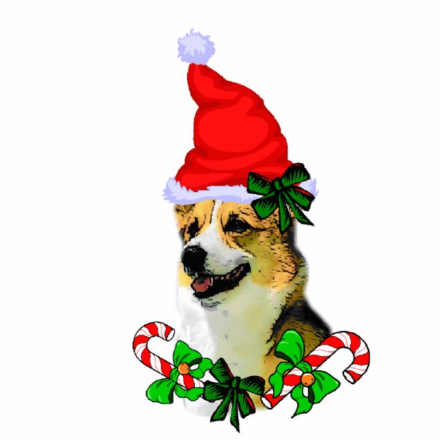 Pembroke Welsh Corgi Weihnachtsgeschenke Fotoskulptur Ornament (Vorne)