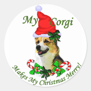 Pembroke Welsh Corgi Weihnachtsgeschenke Runder Aufkleber