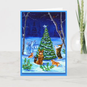 Pembroke Welsh Corgi Weihnachtskarte Feiertagskarte