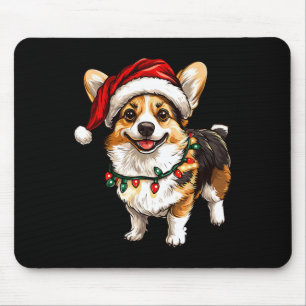 Pembroke Welsh Corgi Weihnachtsmann Weihnachtsbaum Mousepad