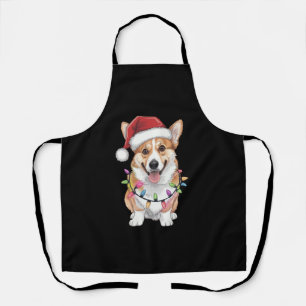 Pembroke Welsh Corgi Weihnachtsmann Weihnachtsbaum Schürze