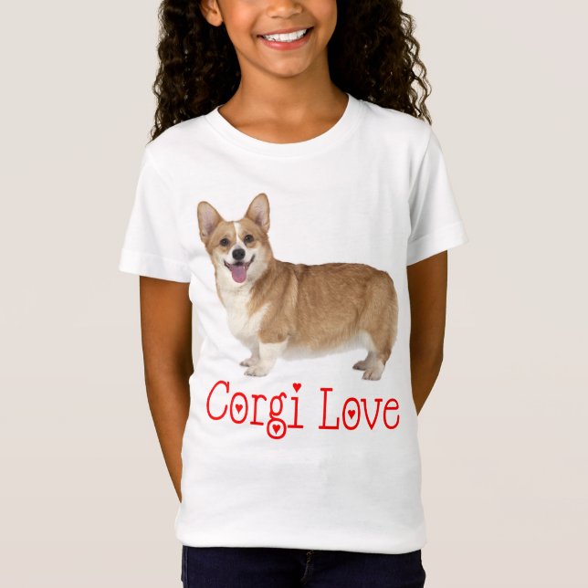 Pembroke Welsh Corgi Welppy Hund Red Liebe Girls T-Shirt (Vorderseite)