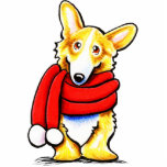 Pembroke Welsh Corgi Winter Scarf Fotoskulptur Magnet<br><div class="desc">Klicken Sie auf "Lesen Sie mehr", um die Hintergrundfarben zu ändern.Fawn Corgi Winter-Kunst, die einzigartige Feiertage Grüße, Geschenke und Dekoration macht. Art & Design von Andie/Off-Leash Art™. Teil ihrer Hunde & Katzen Kollektion in Scarves & Hats. Um die Hintergrundfarbe zu ändern, klicken Sie auf die orangefarbene Schaltfläche "Anpassen!" unterhalb des...</div>