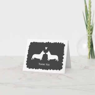 Pembroke Welsh Corgis Hochzeits-Dankeschön Dankeskarte
