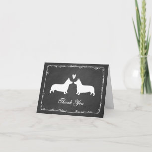 Pembroke Welsh Corgis Hochzeitsdankeschön Dankeskarte