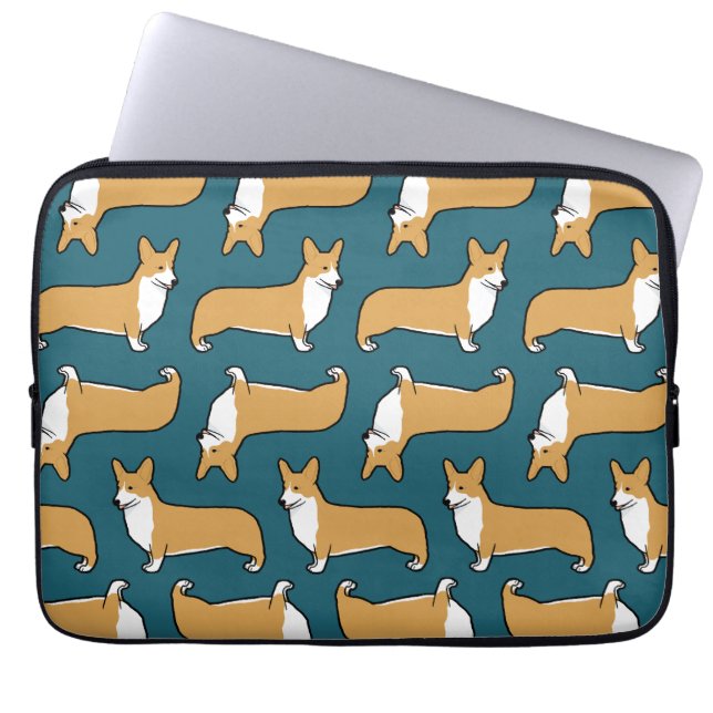 Pembroke Welsh Corgis Pattern Laptopschutzhülle (Vorderseite)