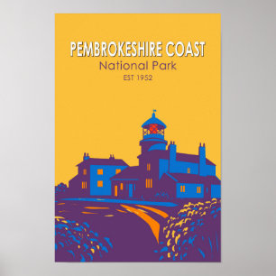 Pembrokeshire Coast National Park Leuchtturm Poster