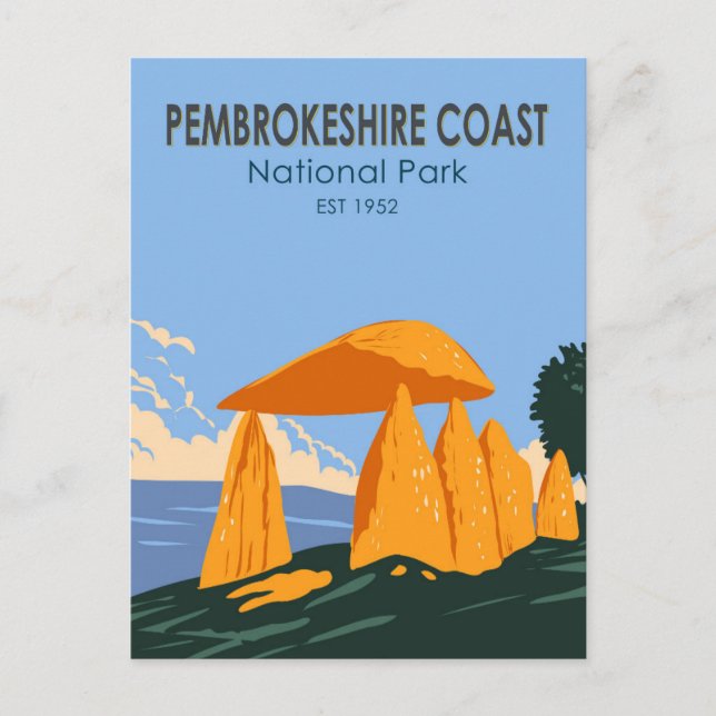 Pembrokeshire Coast Nationalpark Pentolino Postkarte (Vorderseite)