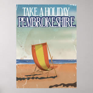 Pembrokeshire, UK Vintage-Reiseposter Poster