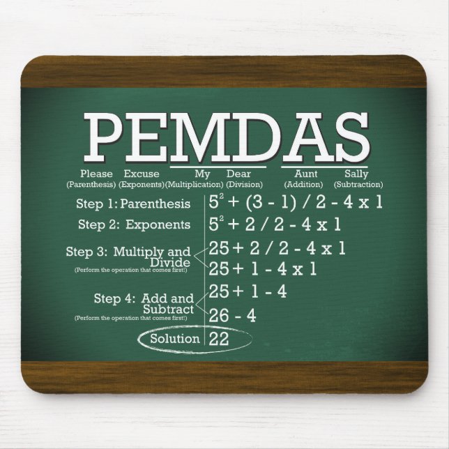 PEMDAS Mousepad (Vorne)