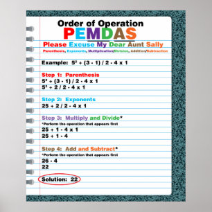 PEMDAS-Operationspaket Poster