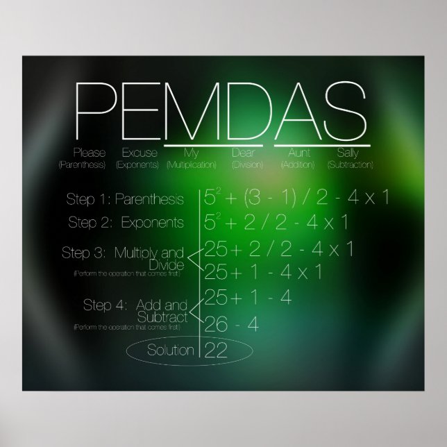 PEMDAS POSTER (Vorne)