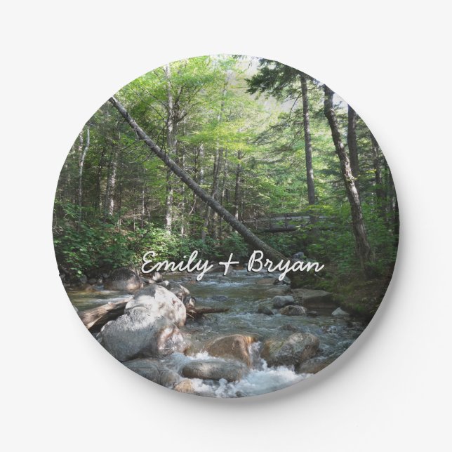 Pemigewasset River Bridge in New Hampshire Pappteller (Vorderseite)