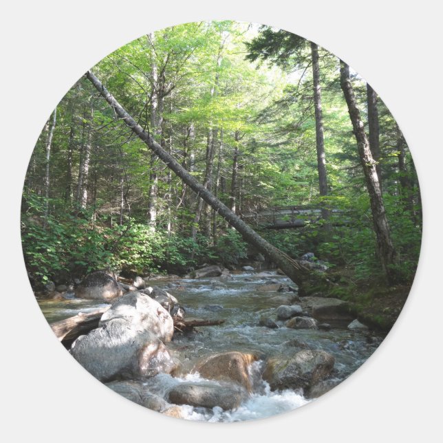Pemigewasset River Bridge in New Hampshire Runder Aufkleber (Vorderseite)