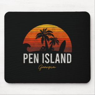 Pen Island Beach Georgia Ga Palms Vacacation Surf Mousepad
