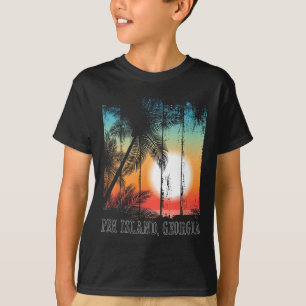 Pen Island Georgia Beach Palms Vacation Surf Sundo T-Shirt