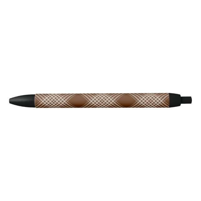 Pen Office and School Pen Brown & White Plaid Kugelschreiber (Vorderseite)