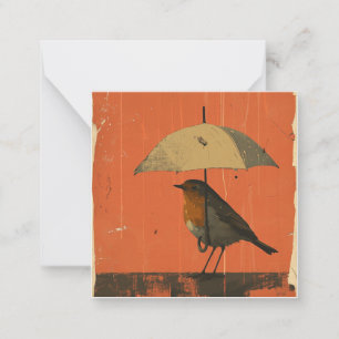 Pen & Puddles: Minimalistische Robin Cards Mitteilungskarte