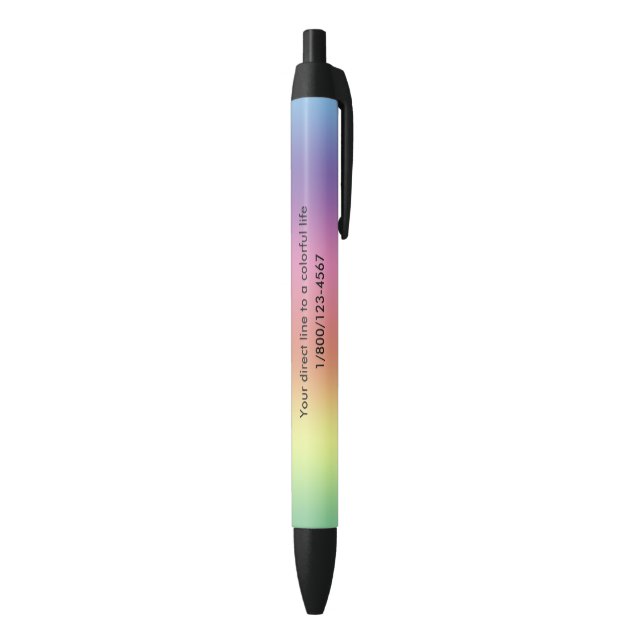 Pen - Regenbogenfarben zum Personalisieren Kugelschreiber (Unterseite (Vertikal))