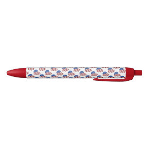 Pen/Rot, Weißes und Blaues Herz Kugelschreiber
