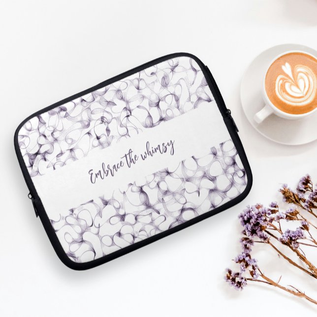 Pen Strokes Abstraktes Skript Laptopschutzhülle (Von Creator hochgeladen)