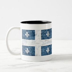 Pen und Tinte - Flagge Quebec Zweifarbige Tasse