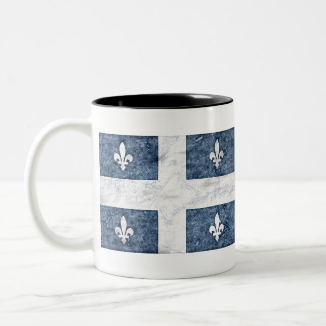 Pen und Tinte - Flagge Quebec Zweifarbige Tasse (Links)