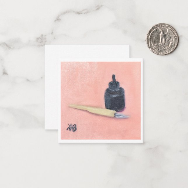 Pen und Tinte Mitteilungskarte (Vorderseite/Rückseite Beispiel)