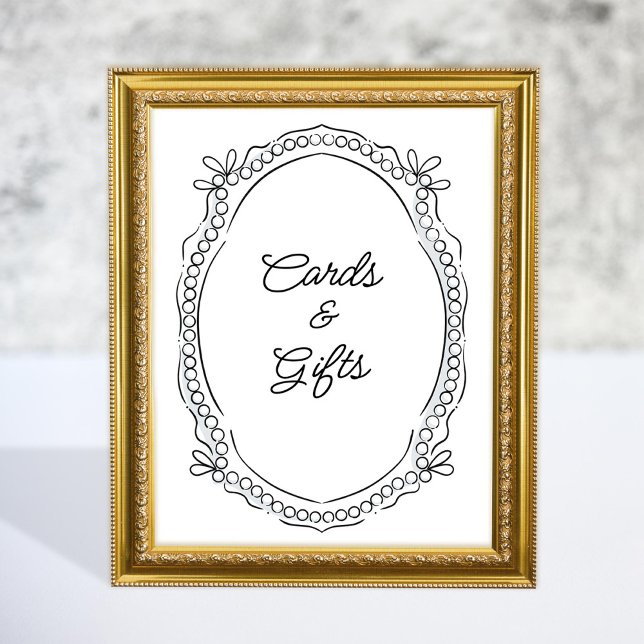 Pen und Tinte Ribbons und Perlen Karten Schilder (Von Creator hochgeladen)